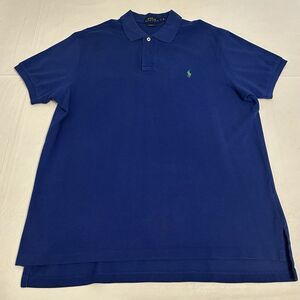 Polo Ralph Lauren Men's Custom Fit Blue Mesh Polo Shirt Pony Logo Size XL